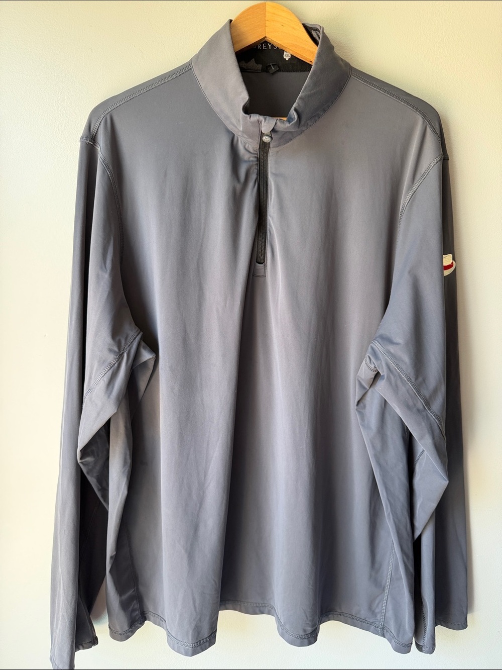 Greyson Tate Mockneck Quarter-Zip Lightweight Pullover Gray  size XXXL